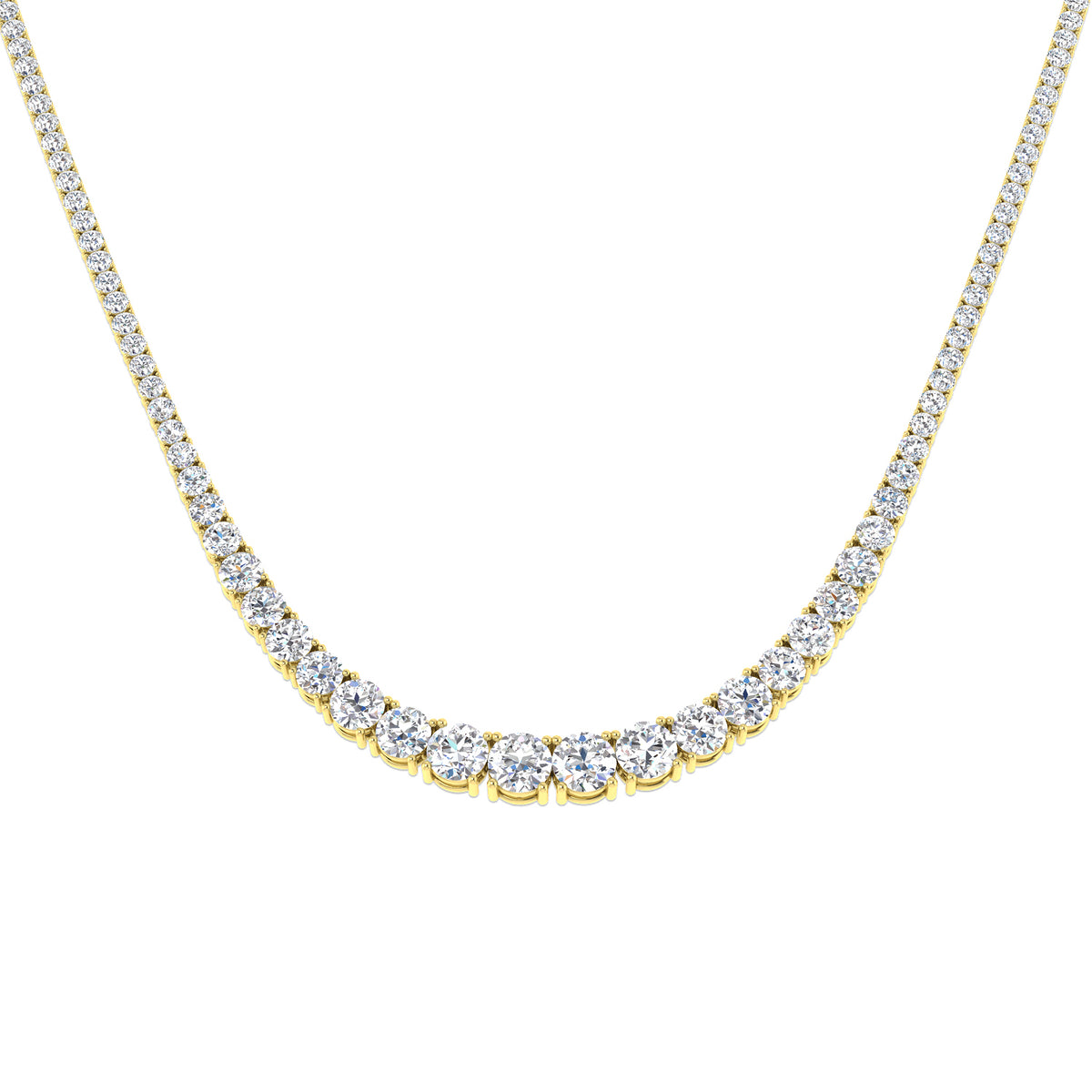 9ct Yellow Gold Round Lab Grown Diamond Necklace 1