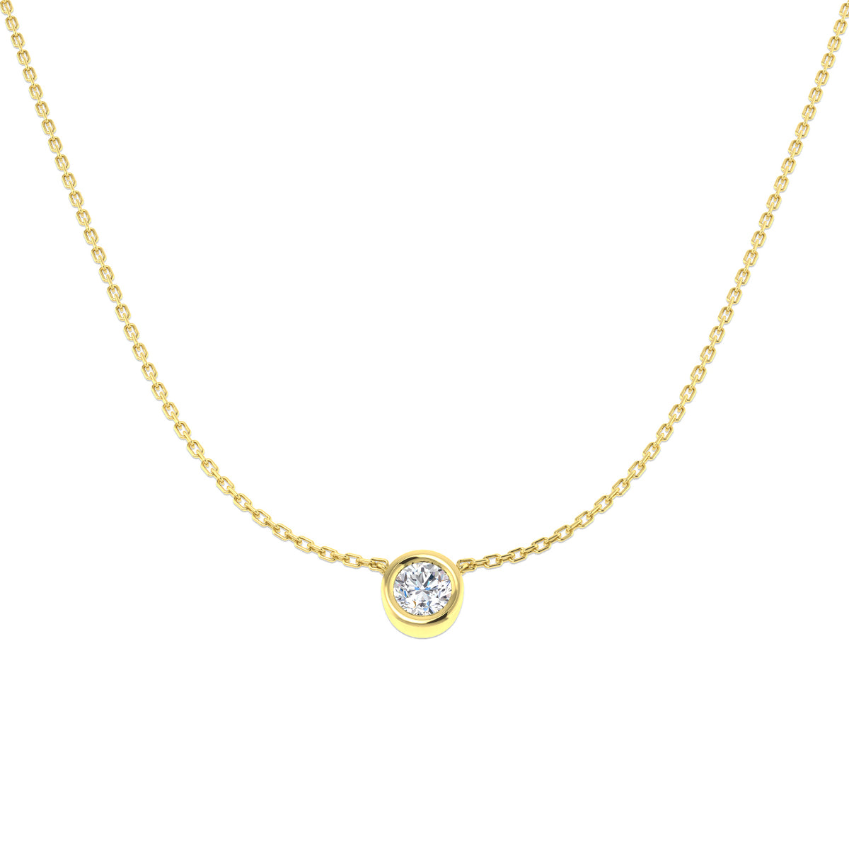 9ct Yellow Gold Round Lab Grown Diamond Necklace 1