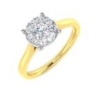 9ct Yellow Gold Round Lab Grown Diamond Ring 1