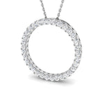 9ct White Gold Round Lab Grown Diamond Pendant 1