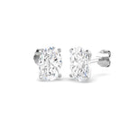 9ct White Gold Oval Lab Grown Diamond Earrings 1