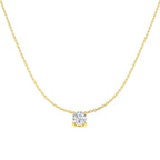 9ct Yellow Gold Round Lab Grown Diamond Necklace 1
