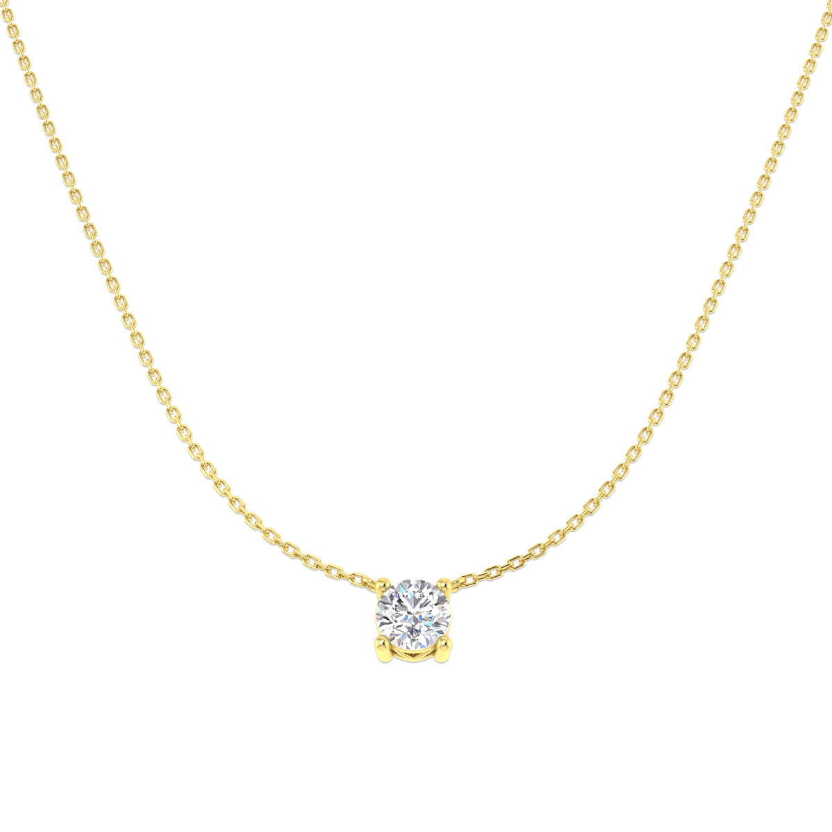 9ct Yellow Gold Round Lab Grown Diamond Necklace 1