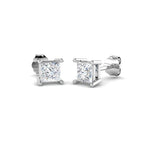 9ct White Gold Princess Lab Grown Diamond Earrings 1
