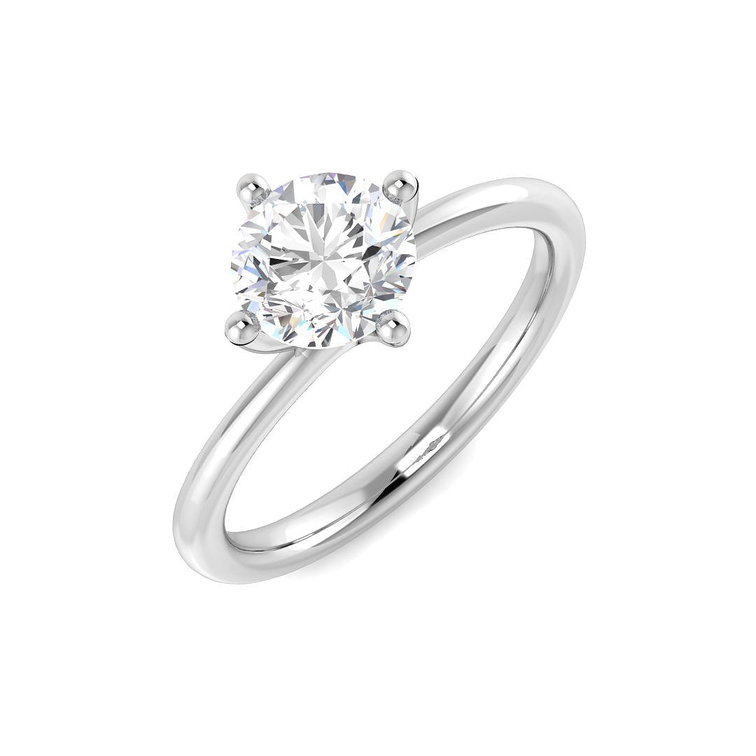 9ct White Gold Round Lab Grown Diamond Ring 1