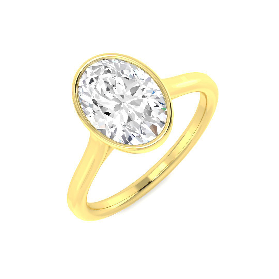 9ct Yellow Gold Oval Lab Grown Diamond Ring 1