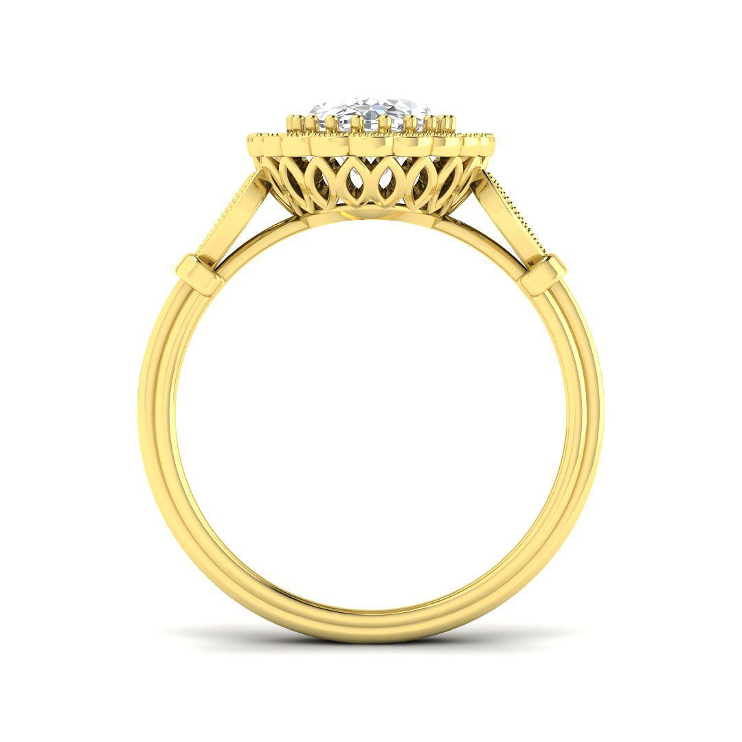 9ct Yellow Gold Oval Lab Grown Diamond Ring 2