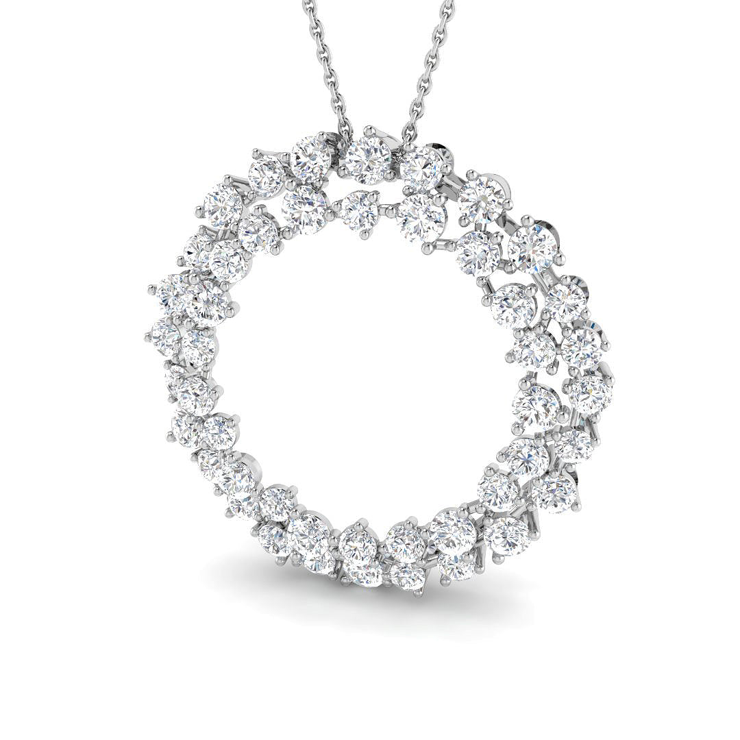 9ct White Gold Round Lab Grown Diamond Pendant 1