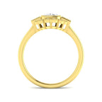 9ct Yellow Gold Baguette and Cushion Cvd Old Cut and Lab Grown Diamond Ring 2