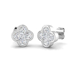 9ct White Gold Round Lab Grown Diamond Earrings 1