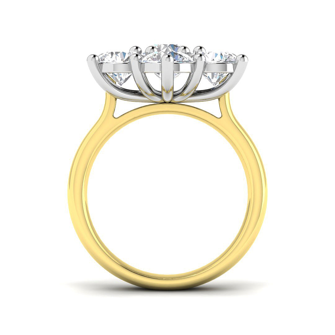9ct Two Tone Round Lab Grown Diamond Ring 2
