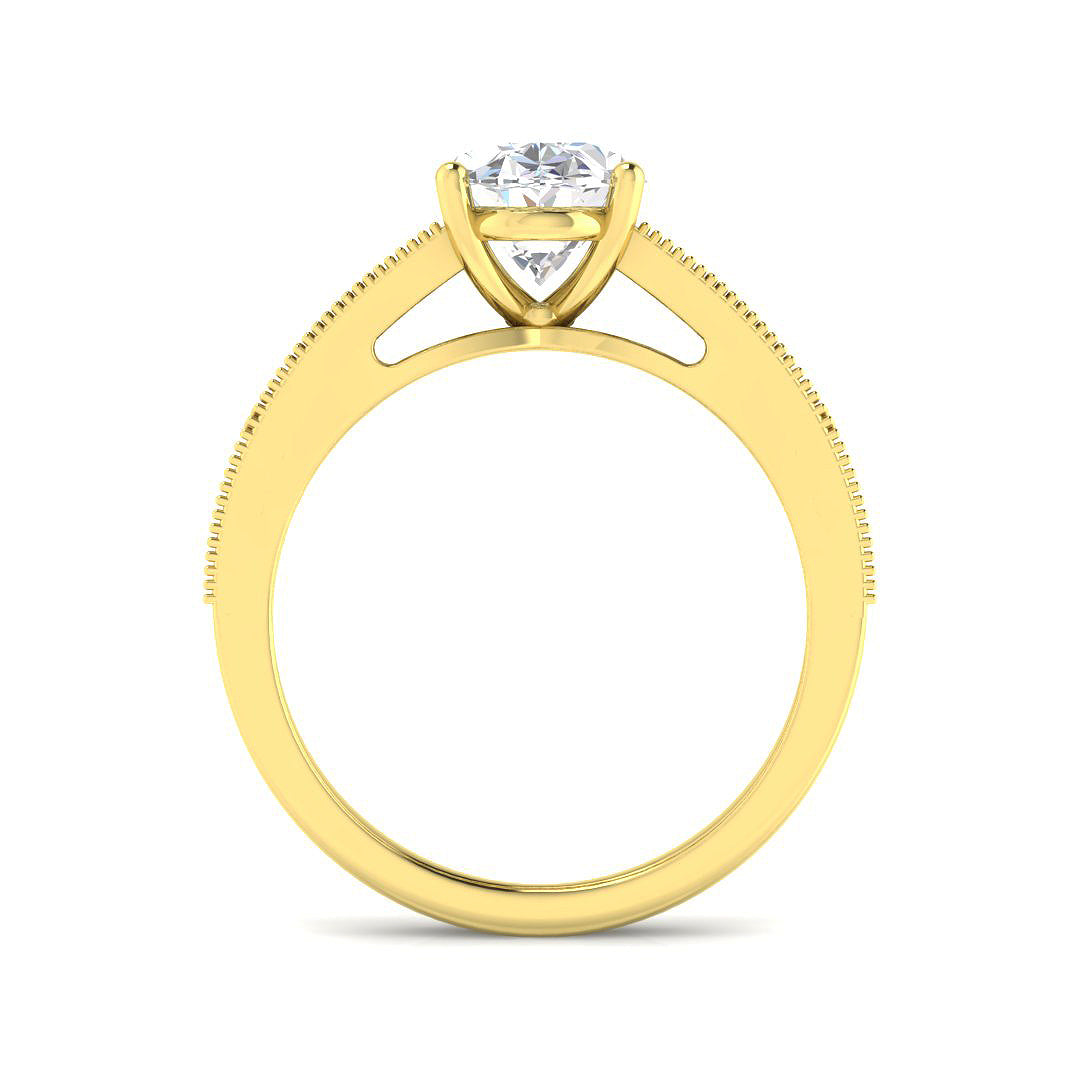 9ct Yellow Gold Baguette and Oval Lab Grown Diamond Ring 2