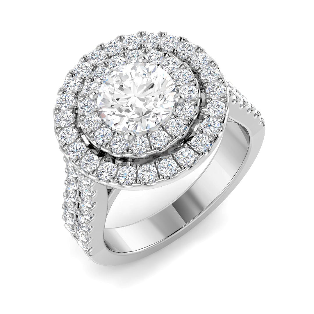 9ct White Gold Round Lab Grown Diamond Ring 1