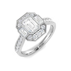 9ct White Gold Emerald Cut Lab Grown Diamond Ring 1