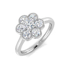 9ct White Gold Round Lab Grown Diamond Ring 1