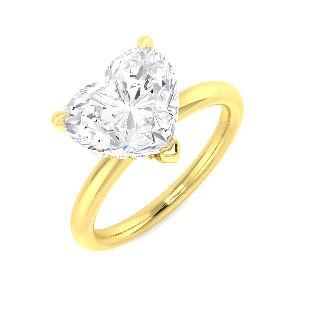 9ct Yellow Gold Heart Lab Grown Diamond Ring 1