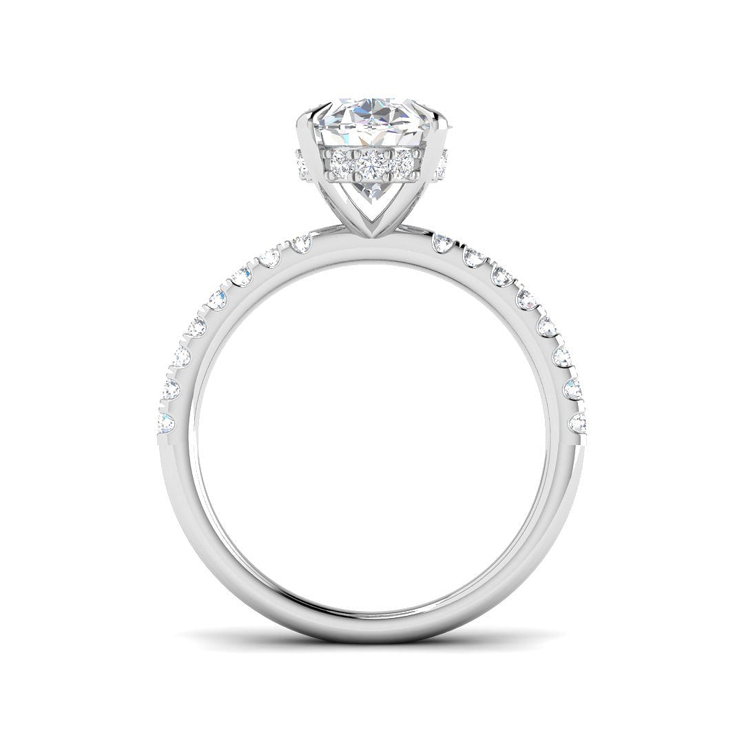 Platinum Oval Lab Grown Diamond Ring 2