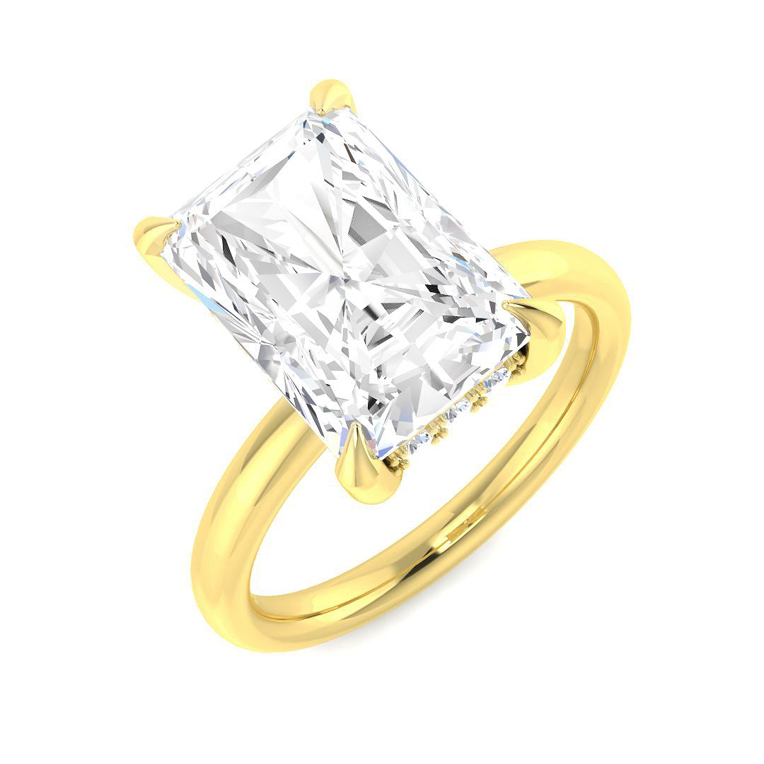 9ct Yellow Gold Radiant Lab Grown Diamond Ring 1