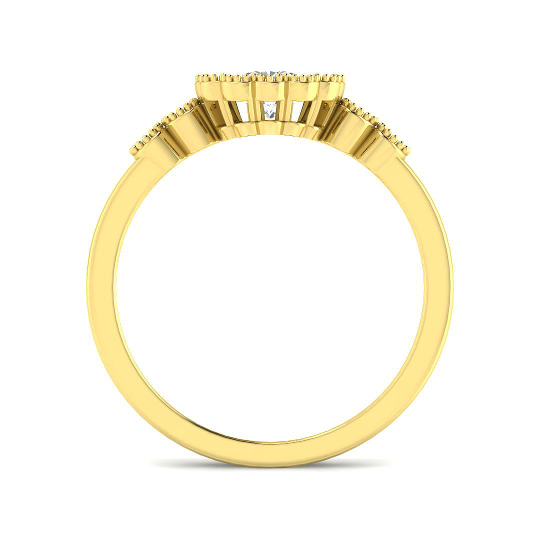 9ct Yellow Gold Cushion Diamond Ring 2