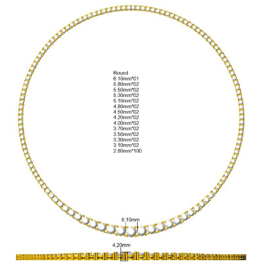 9ct Yellow Gold Round Lab Grown Diamond Necklace 2