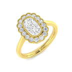 9ct Yellow Gold Cushion Cvd Old Cut Ring 1