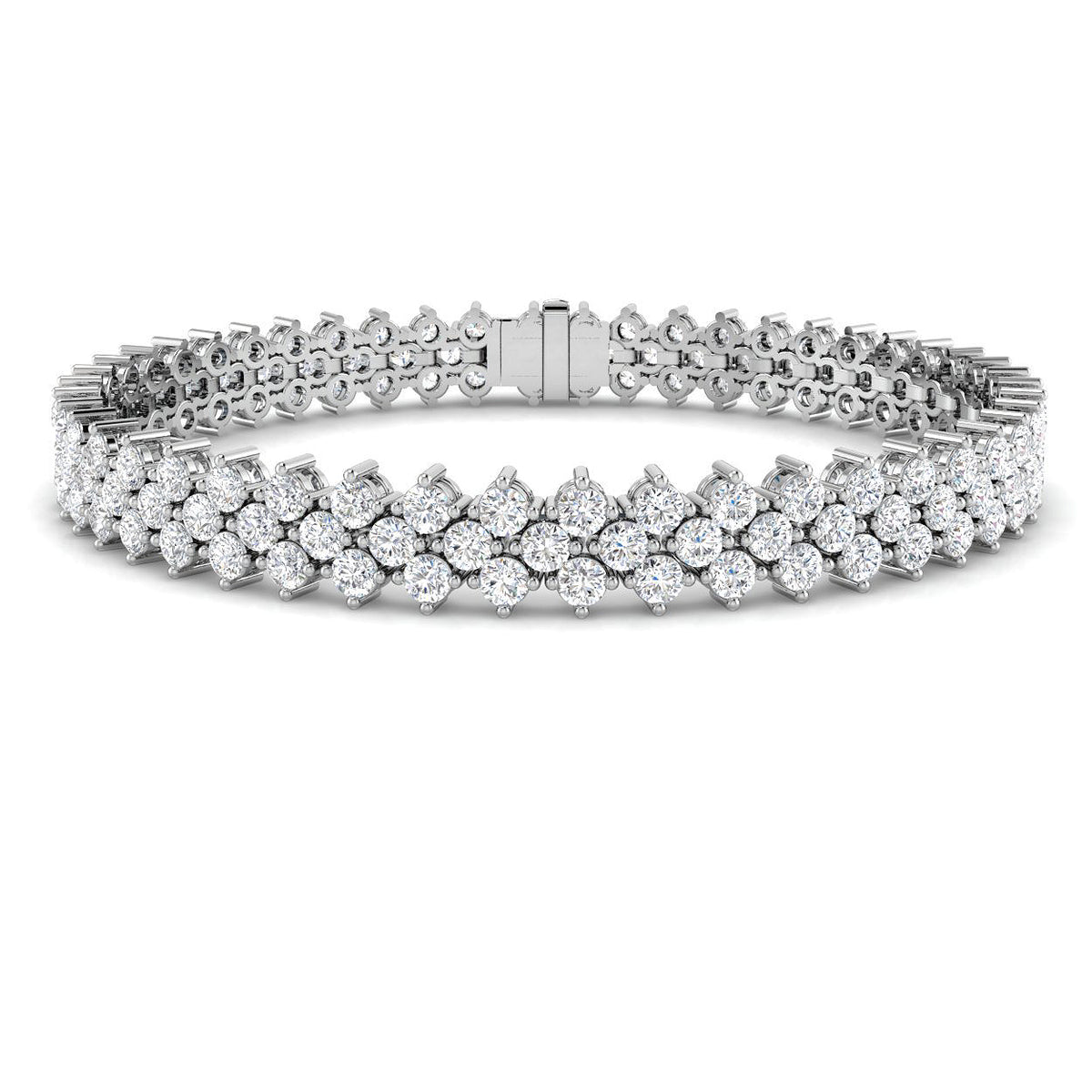 9ct White Gold Round Lab Grown Diamond Bracelet 1