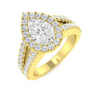 9ct Yellow Gold Pear Lab Grown Diamond Ring 1