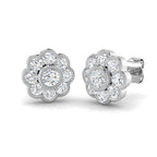 9ct White Gold Round Lab Grown Diamond Earrings 1