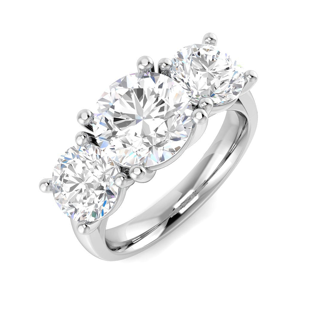 9ct White Gold Round Lab Grown Diamond Ring 1