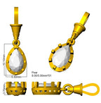 9ct Yellow Gold Pear Lab Grown Diamond Pendant 2