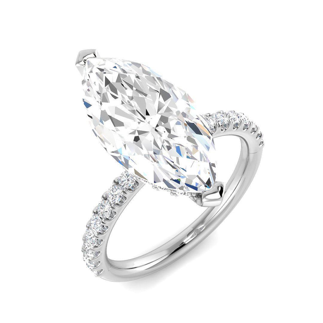 9ct White Gold Marquise Lab Grown Diamond Ring 1