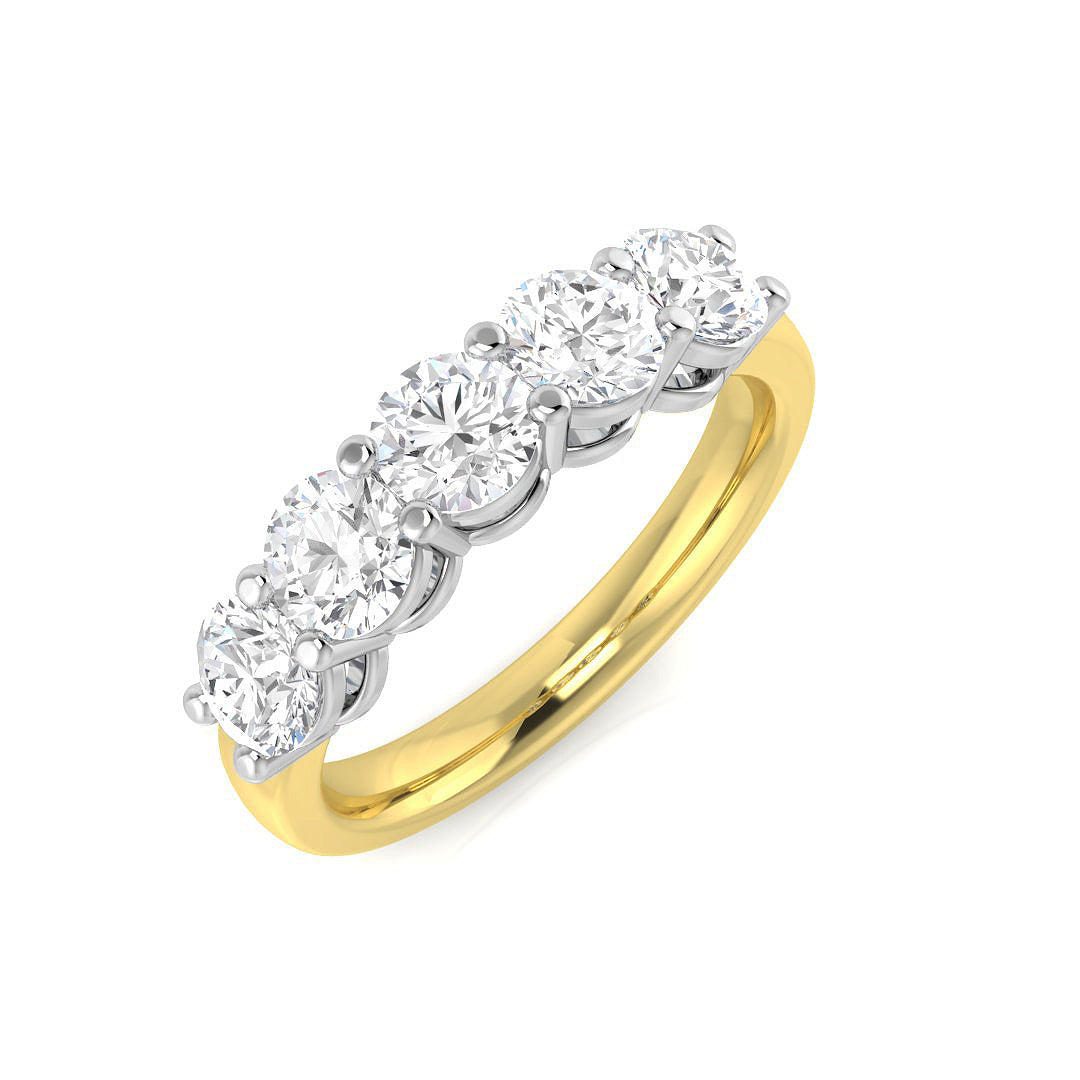 9ct Yellow Gold Round Lab Grown Diamond Ring 1