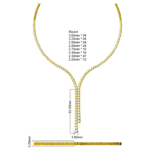 9ct White Gold Round Lab Grown Diamond Necklace 2