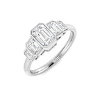 9ct White Gold Emerald Cut Lab Grown Diamond Ring 1