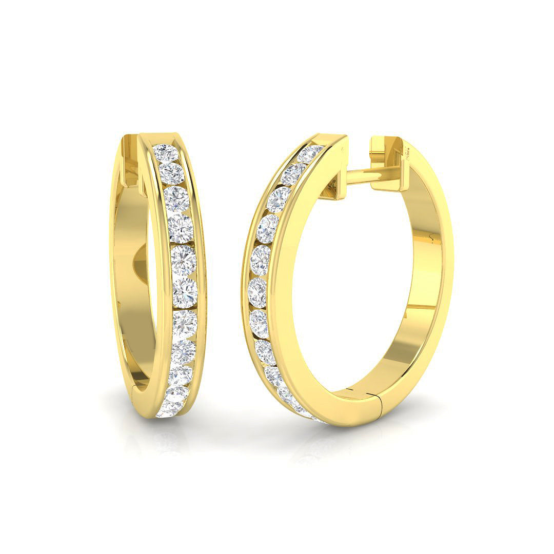 9ct Yellow Gold Round Lab Grown Diamond Earrings 1