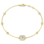 9ct Yellow Gold Emerald Cut Lab Grown Diamond Bracelet 1
