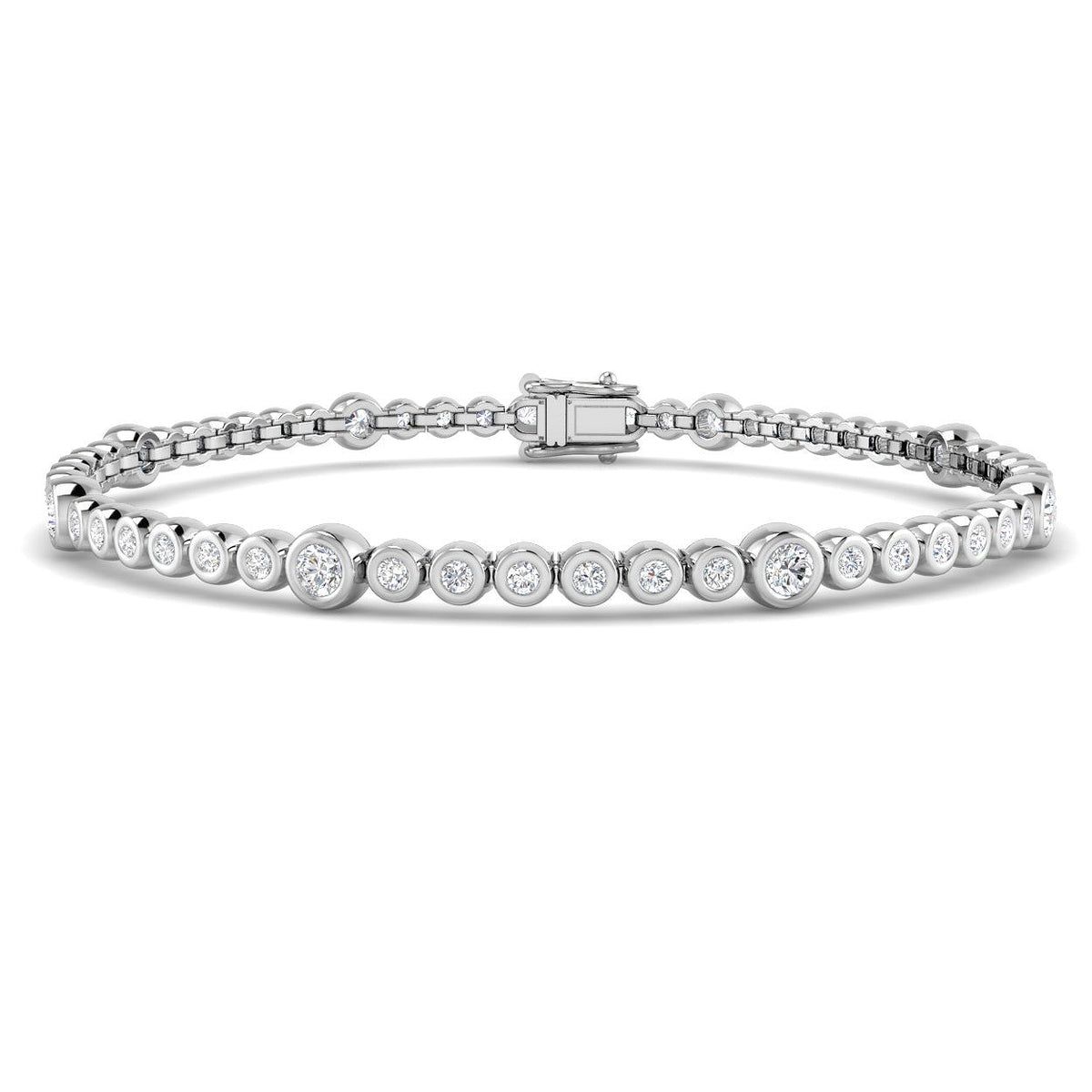 9ct White Gold Round Lab Grown Diamond Bracelet 1