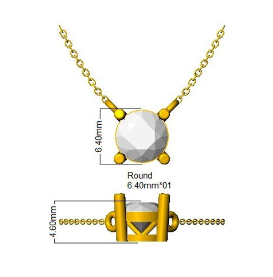 9ct Yellow Gold Round Lab Grown Diamond Necklace 2