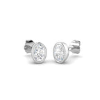 9ct White Gold Oval Lab Grown Diamond Earrings 1