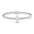 9ct White Gold Marquise Lab Grown Diamond Bracelet 1