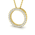 9ct Yellow Gold Round Lab Grown Diamond Pendant 1