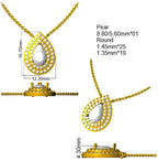 9ct White Gold Pear Lab Grown Diamond Necklace 2