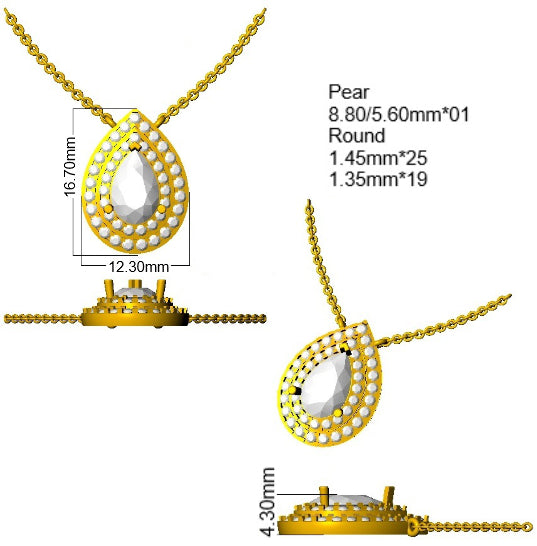 18ct White Gold Round Lab Grown Diamond Necklace 2