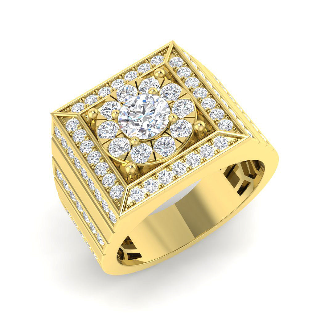 9ct Yellow Gold Round Lab Grown Diamond Ring 1