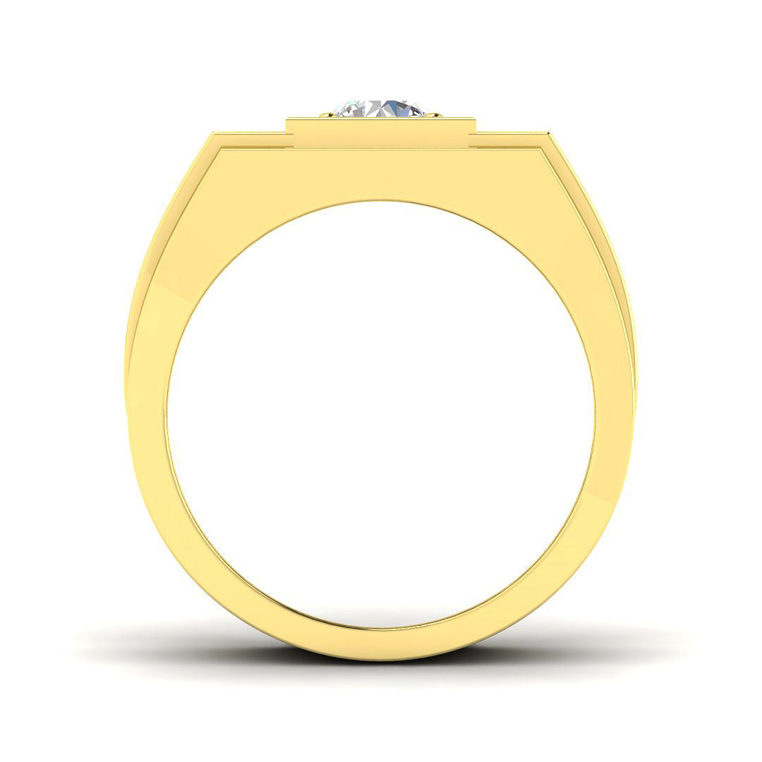 9ct Yellow Gold Round Lab Grown Diamond Ring 2