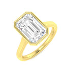 9ct Yellow Gold Emerald Cut Lab Grown Diamond Ring 1