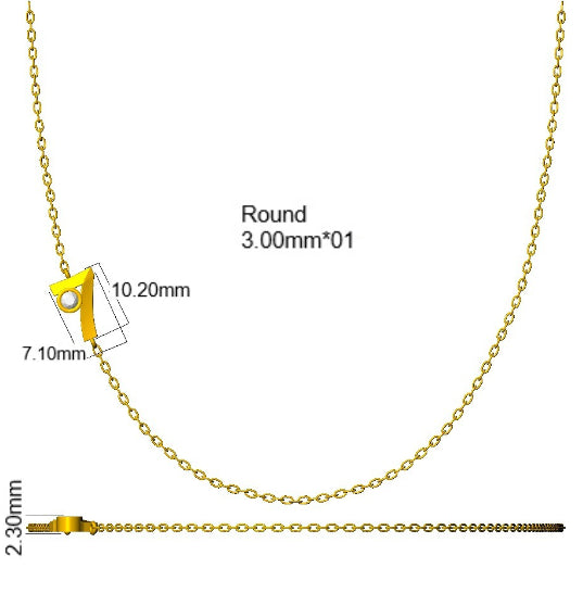 9ct Yellow Gold Round Lab Grown Diamond Necklace 2
