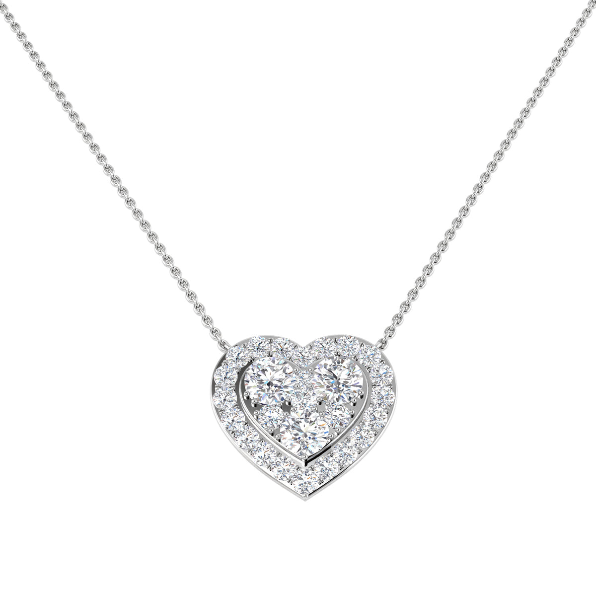 9ct White Gold Round Lab Grown Diamond Necklace 1