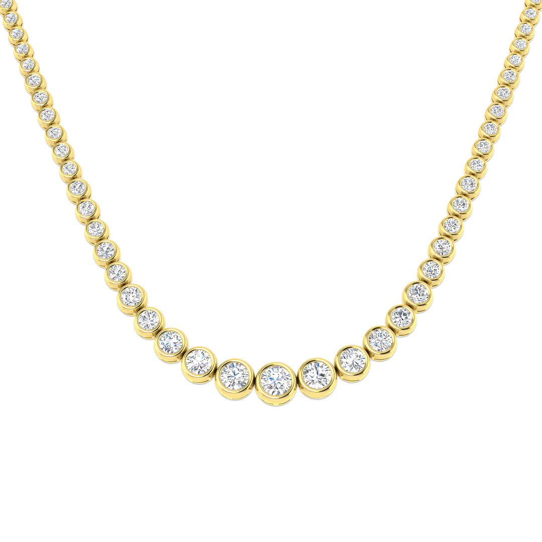 9ct Yellow Gold Round Lab Grown Diamond Necklace 1