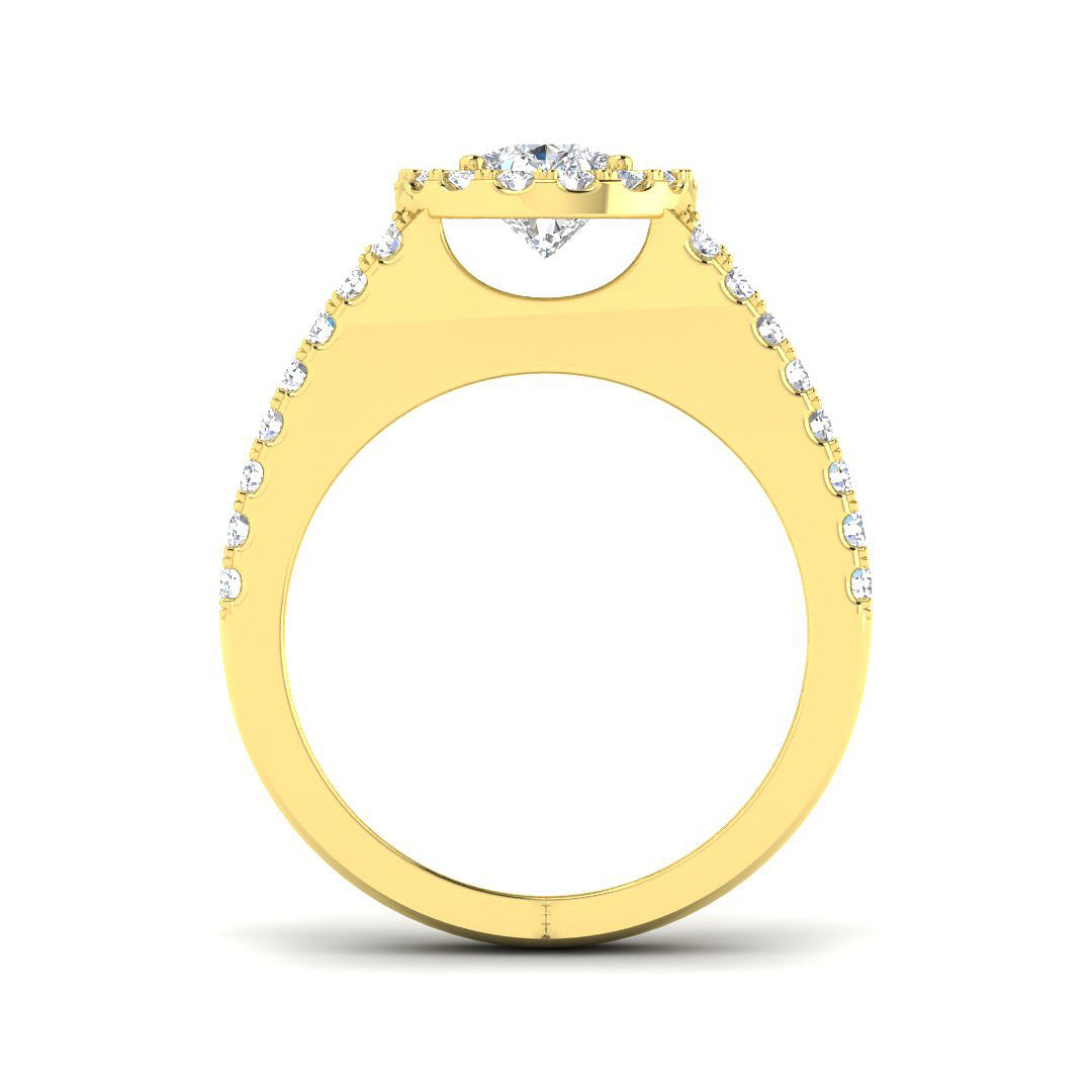 9ct Yellow Gold Pear Lab Grown Diamond Ring 2